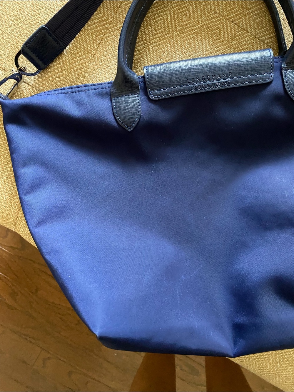 Longchamp Le Pliage Navy Blue 2 Two Way Handle Crossbody Nylon Bag Tote - Picture 4 of 15